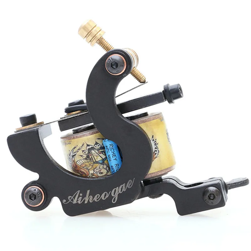 

Permanent Makeup Supplies 1Pcs Top End Iron Coil Tattoo Machine Gun 12 Wrap Shader For Power Supply Tattoo Body Art
