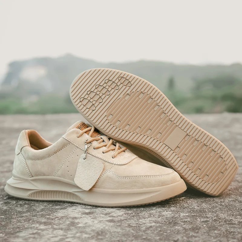 Estilo Apartamentos Primavera Artesanal Camurça Couro 2019 P4 Anti Escorregadio Up De Homens Para Lazer Saco Livre Outono Ao Ar Nova Lace Beige Homem Sapatos ZZq50Wc