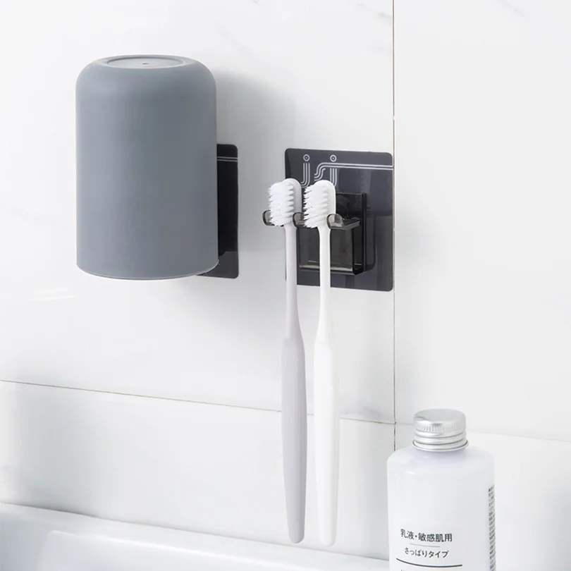 

2019 New Toothbrush Holder Creative Wall-Mounted Thick Toothbrush Cup Eco-Friendly Plastic Wash Cup Toothbrush Racks EGN474