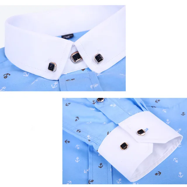 DAVYDAISY Spring Men’s Shirt Social Dress Print Casual Slim Fit Long Sleeve Shirts Men Clothes Camisa Masculina DS-044