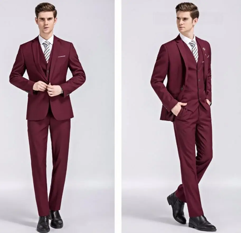 white and burgundy prom suit