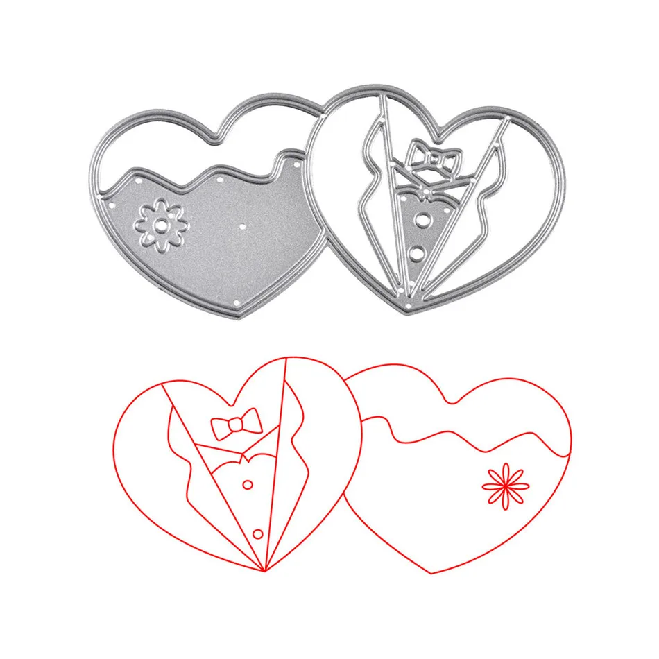 

YaMinSanNiO Heart Dies Metal Cutting Dies Scrapbooking Embossing Dies Cut Stencils Cards Craft Dies for New 2019