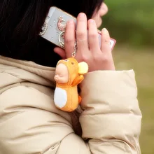 2017 Fashion Kawaii Totoro Plush Keychain Pompom Sleeping Baby Doll Key Chain Rings For Women Bag