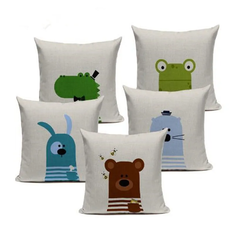 صور الكرتون لطيف غطاء الوسادة الكتان القطن مزيج المنزل كنبة مكتب الحيوانات Kawaii مربع كيس وسادة الزخرفية المخدة صور الكرتون لطيف غطاء الوسادة الكتان القطن مزيج المنزل كنبة مكتب الحيوانات Kawaii مربع كيس وسادة الزخرفية المخدة