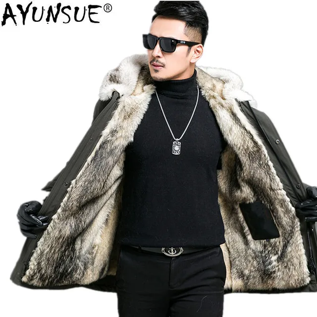 Wolf Fur Coat >> Ayunsue Parka Men Real Fur Coat Winter Jacket Men Real Wolf Fur Wolf Fur Coat >> Ayunsue Parka Men Real Fur Coat Winter Jacket Men Real Wolf Fur