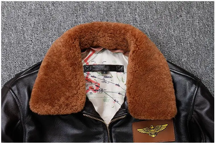 Винтажная коричневая мужская кожаная куртка пилота Второй мировой войны размера плюс XXXL из натуральной воловьей кожи американского авиатора