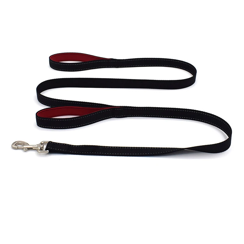 Reflective Dog Leash 2 Handles Long Short pet Lead Nylon Padded Double