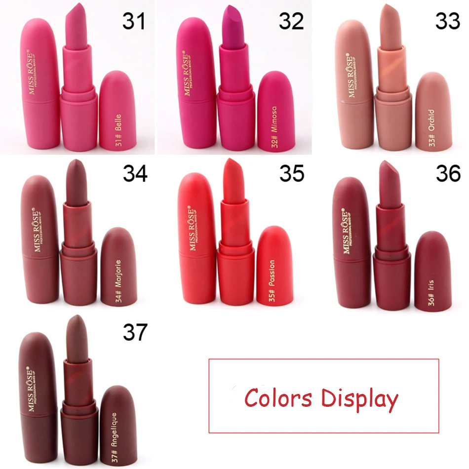 7 Color/Lot Pretty Matte Lipstick Red Sweet Flavor Lipstick Moisturizer