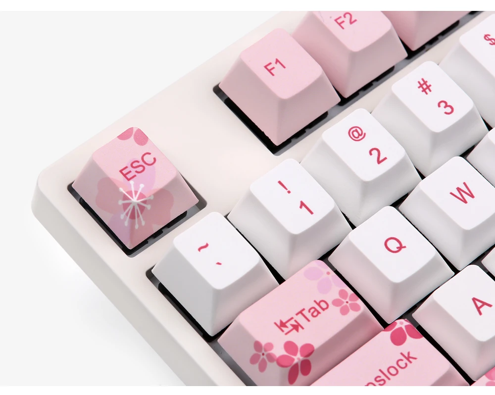 Sakura keycaps пять поверхностных сублимационных вишневых профилей 126/64 клавиш для GK64 TADA68 mx механическая клавиатура