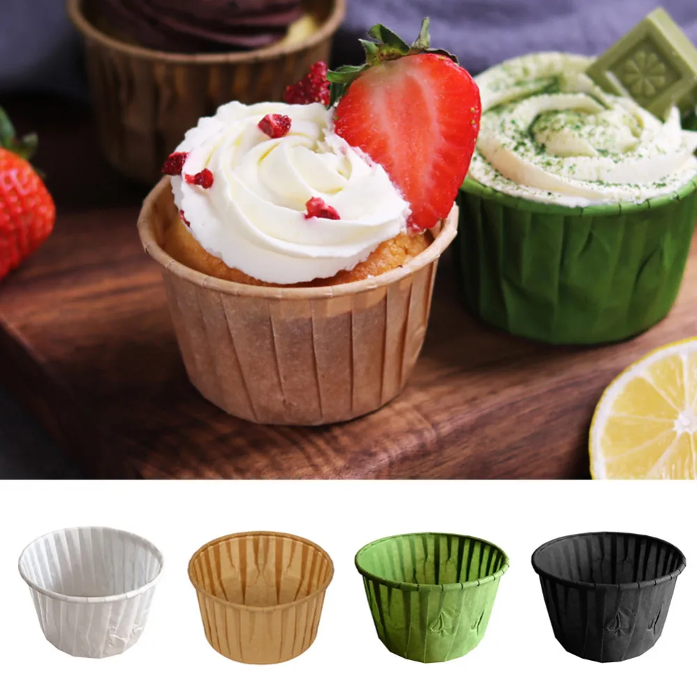 

60 Pcs Paper Cake Cup Muffin Bicarbonate Teacups Cupcake Set Party Tray Cakes Mold Queque Moldes Bakeware Kitchen Multicolor B4