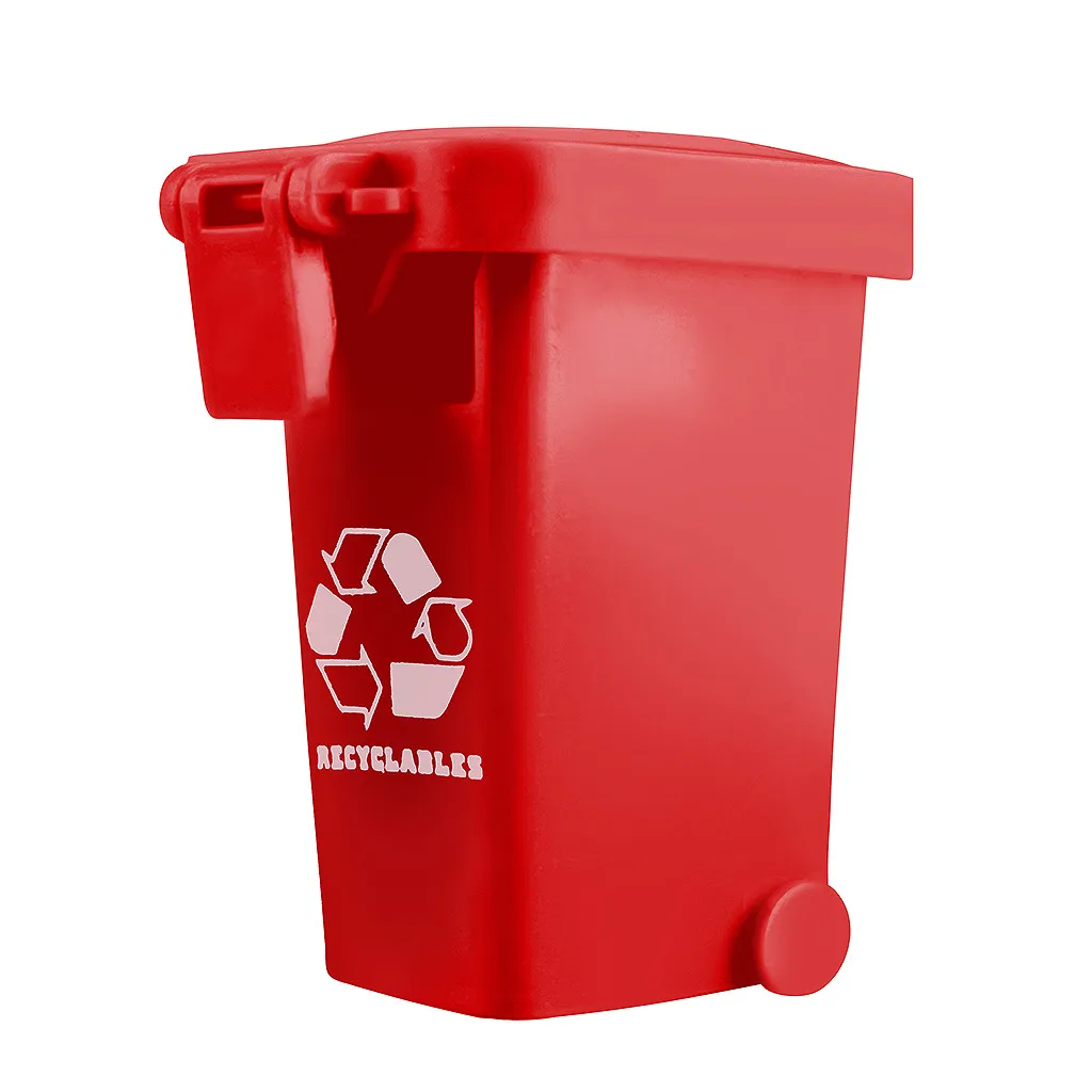 remarkable  4pcs/set 4 Color Mini Trash Can Toy Garbage Truck Cans Curbside Vehicle Rubbish Bin Toys Kid Simula