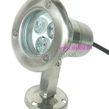 По DHL! IP68, нержавеющая сталь, 3 Вт светодиодный прожектор, светодиодный свет бассейн, 12 В DC, DS-10-2-3W, постоянное напряжение