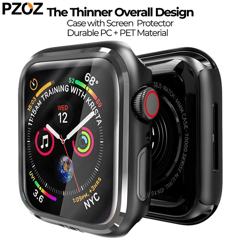 PZOZ для apple watch 4 5 Чехол для часов 40 мм 44 мм чехол для apple watch 1 2 3 защитный чехол 38 мм 42 мм Защитная пленка для экрана