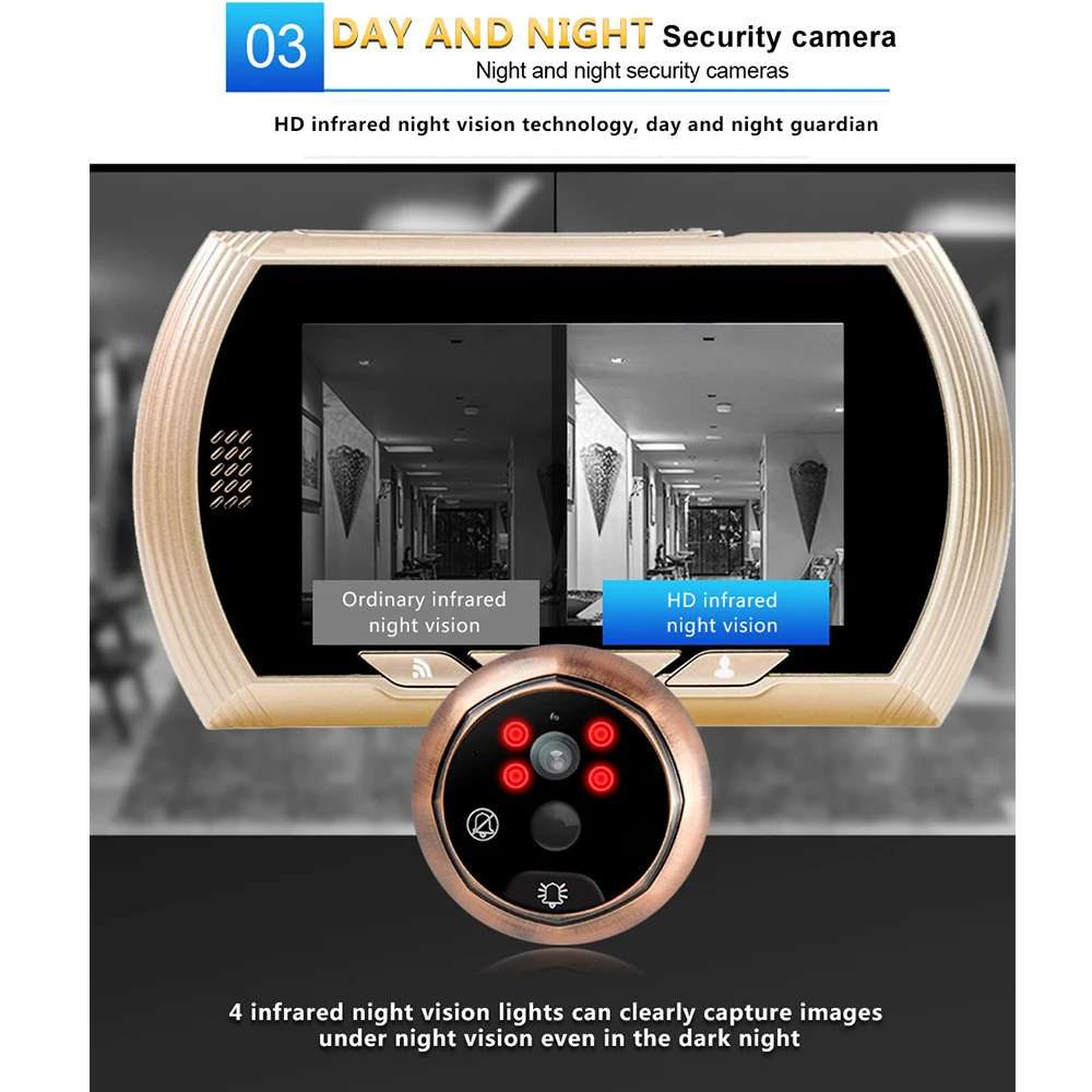 

Doorbell 4.3inch TFT LCD screen Security door smart electronic cat eye home video doorbell smart cat eye electronic cat eye do