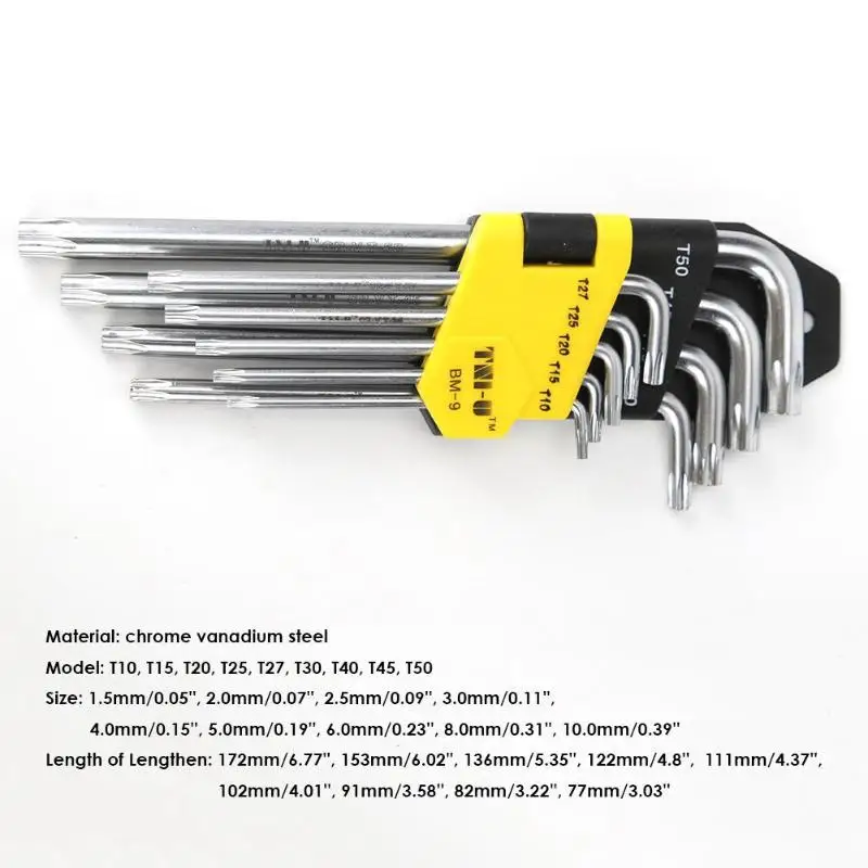 9 шт сливы шестигранных ключей наборы ключей Torx Инструменты для ремонта; Отвертка гаечный ключ ручной инструмент Ремонт набор инструментов аксессуары