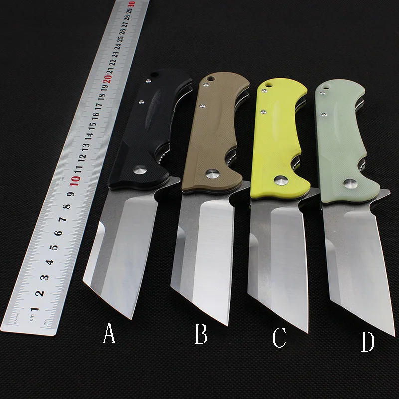 Baratos ¡Novedad! cuchillo plegable D2 Blade G10 con mango 58vc para exteriores, herramienta EDC de supervivencia para Camping y caza