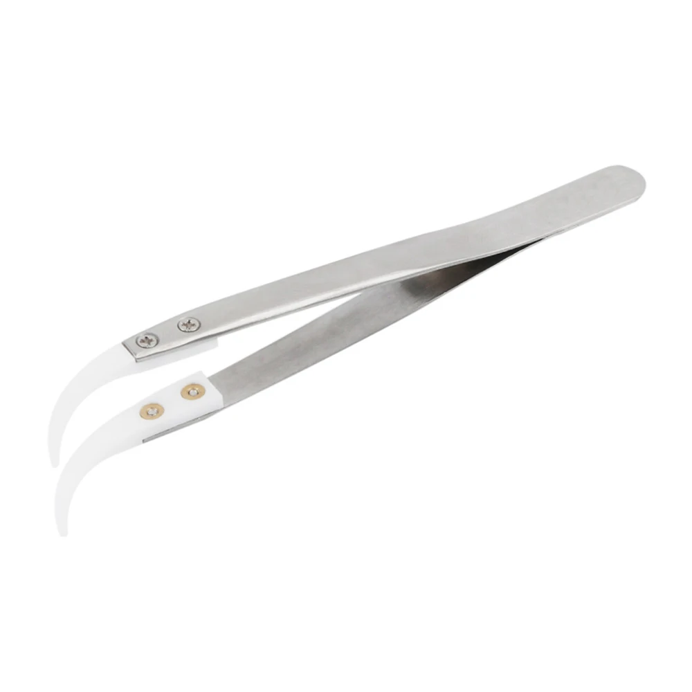 Buy Stainless Steel Ceramic Tweezers Curved Tip Anti