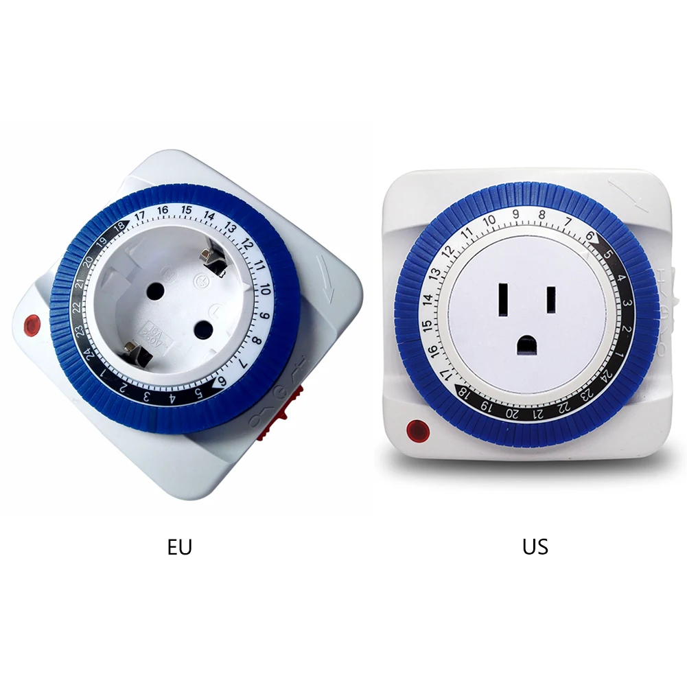 

24 Hour Timer Socket Mechanical Program Timer Switch Socket 230V EU/US Plug Wall Outlet Protector Energy Saveing