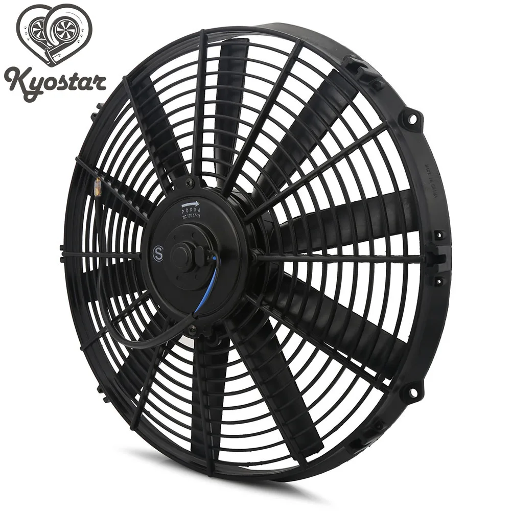 1 12 inch Universal Slim Pull Push Radiator Engine Cooling Fan 12V w// Mount Kit
