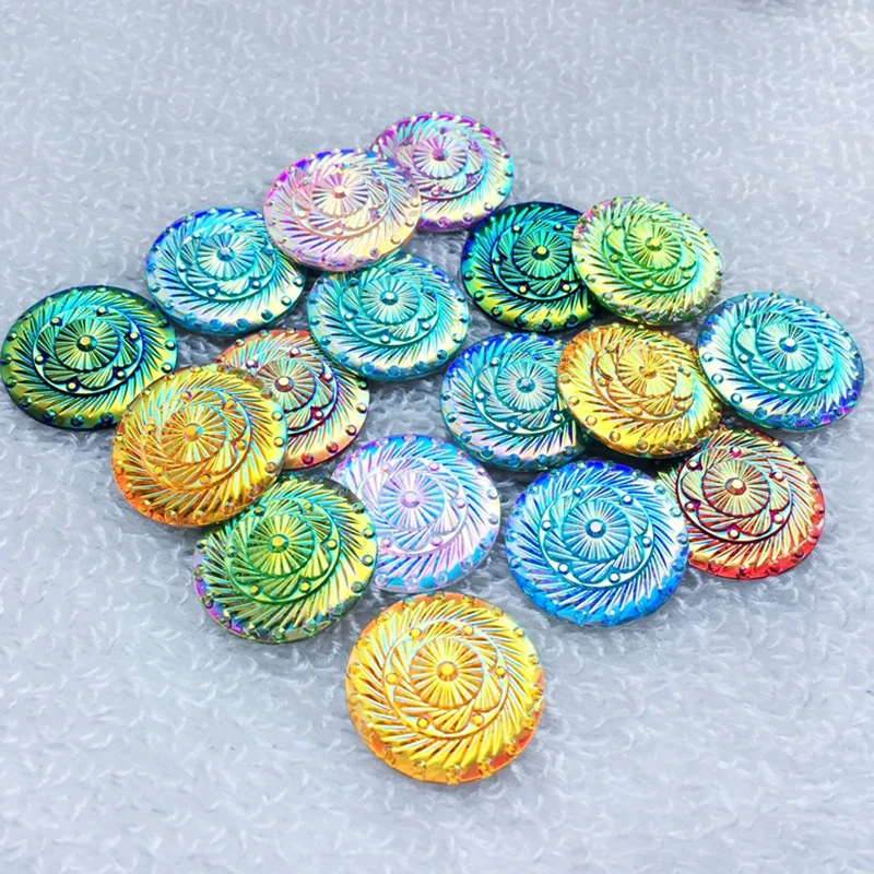 

100pcs 20mm paste resin button rhinestone applique Whirlwind diy strass bags Garment Accessories-B77*5