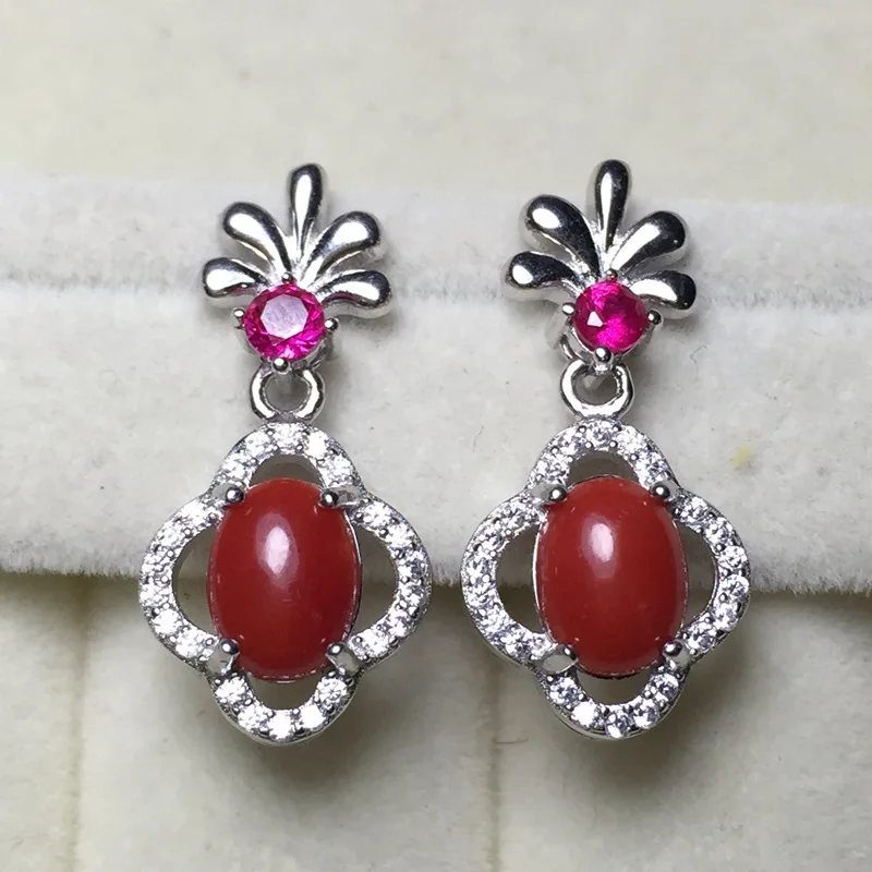  KJJEAXCMY bijoux fins corail naturel femmes modèles boucles d'oreilles couleur trésor en gros 925 a