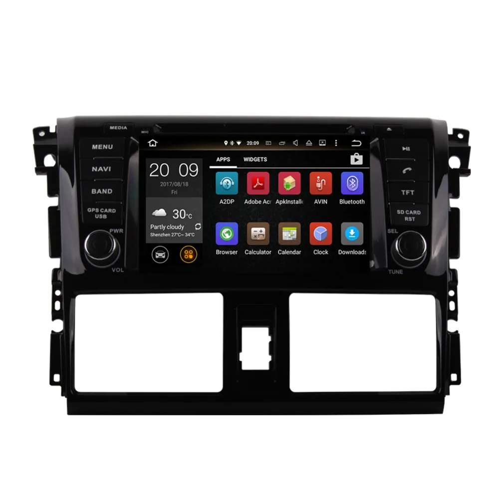 Perfect Android 8.0 Octa Core 4GB RAM Car GPS Navigation For Toyota Vios/Yaris Sedan 2013- Auto Radio Stereo DVD Multimedia Player Wifi 4