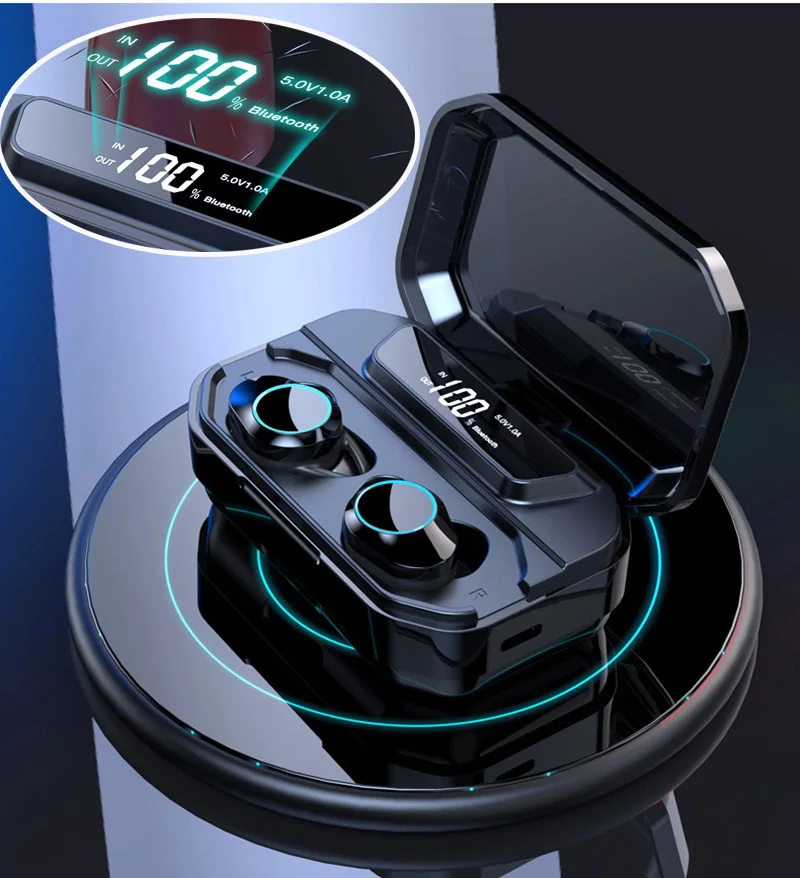 

Latest Version Wireless Earphones, Bluetooth 5.0 True Wireless Earbuds IPX7 Waterproof Built-in Mic Headset for iOS, Android