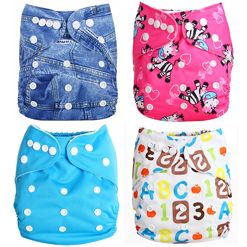 

2019 New Style Diapers Washable Reusable Cloth Baby adjustable Diaper Nappy Cartoon Print Nappies Couche Lavable Training Pants