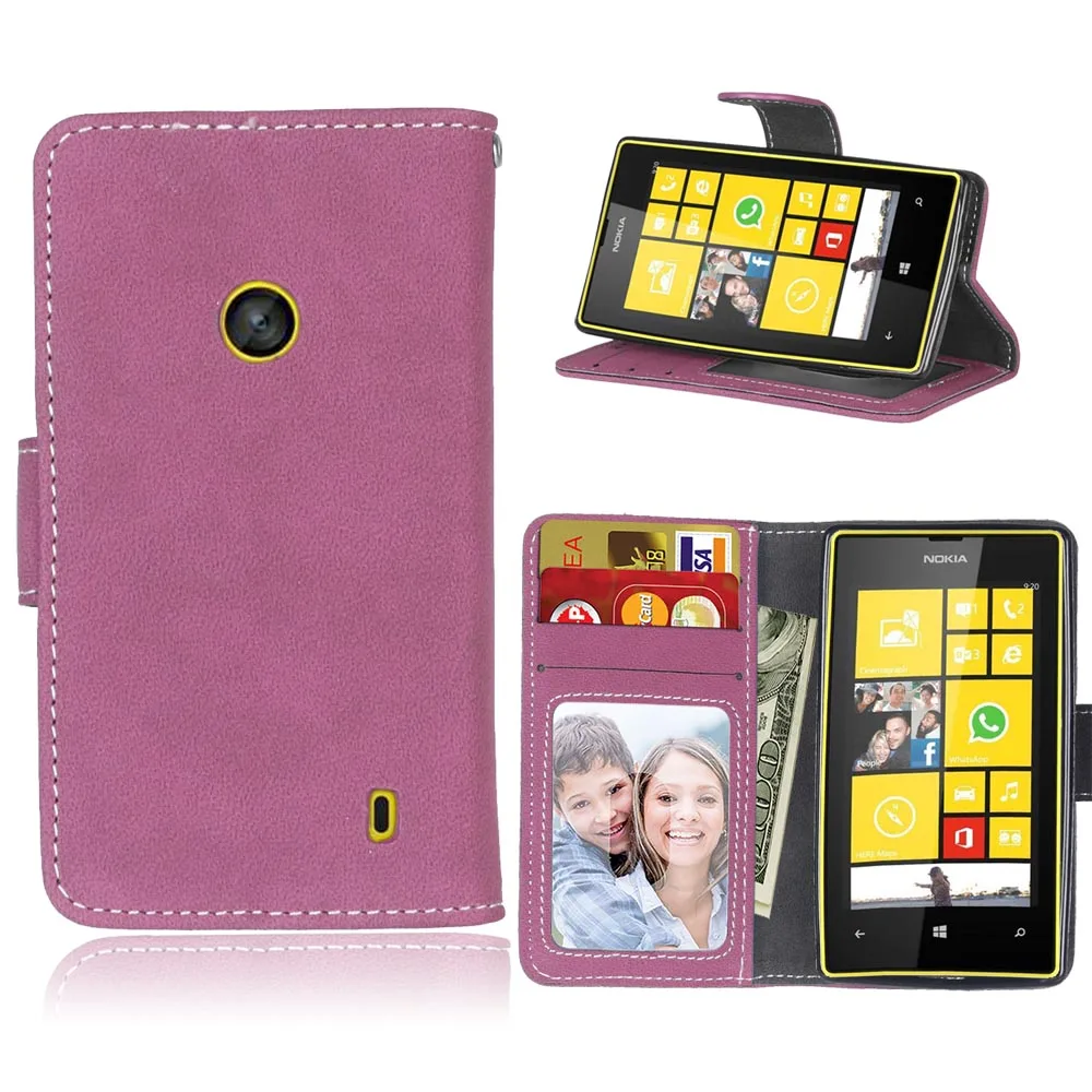 

Luxury Leather Book Style Wallet Coque Cover For Nokia 520 Case For Nokia Lumia 520 Cover With Card Slots Stand Phone Cases Bag