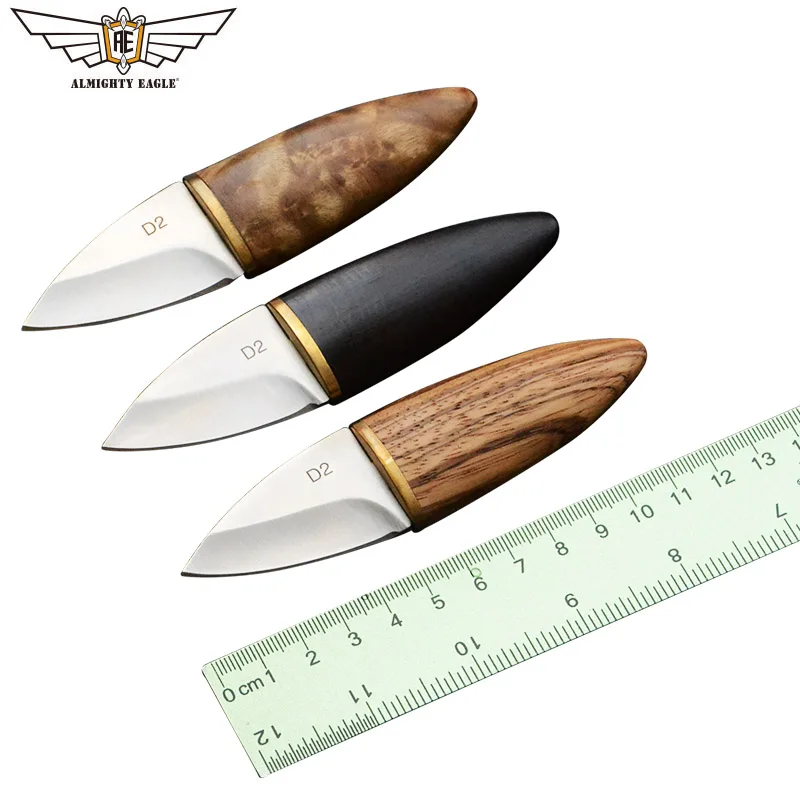 Comprar Herramientas EDC de acero inoxidable con mango de madera y cuchillo de cuchilla recta Mini de águila poderosa