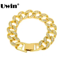Европейский и американский хип-хоп мужской браслет 6 горный хрусталь цепь в Майями же NN01 Полный Стразы ожерелье с стильный браслет