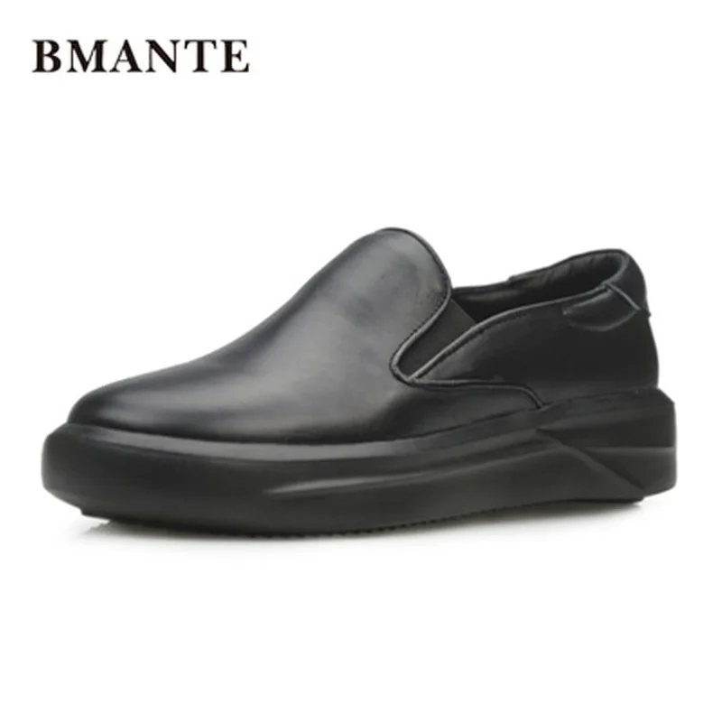 

Bmante Genuine Leather Men Shoes Slip-On Flats Height Increasing Thick Bottom Sneaker Male Adult Spring Owen Trainers Boat Shoes