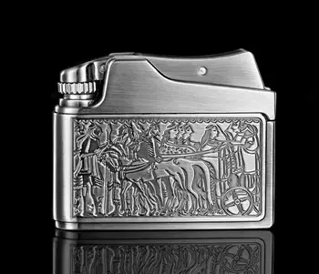 

Creative Old Kerosene Cigarette Lighter Stainless Steel Shell Vintage Windproof Lighter Military Windproof Caving Lighter Gift