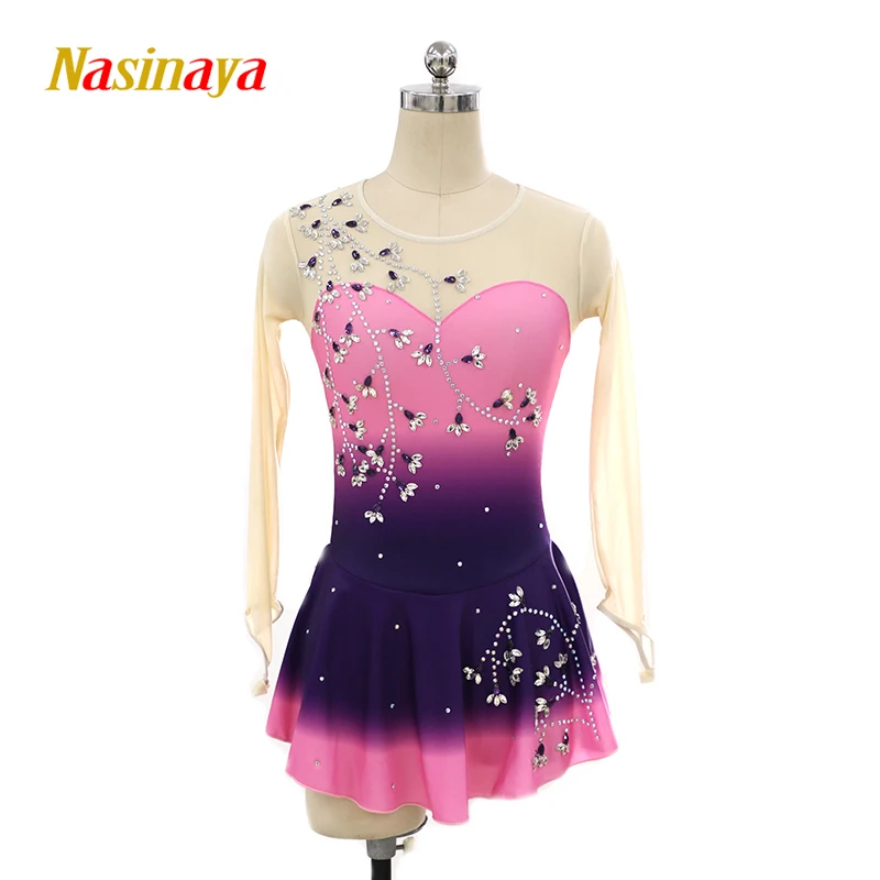 

Nasinaya Figure Skating Dress Customized Competition Ice Skating Skirt for Girl Women Kids Patinaje Gymnastics Performance 247