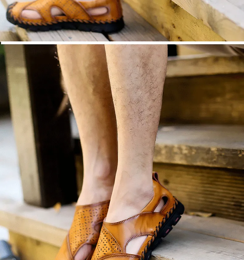ZUNYU/Новинка; мужские сандалии из коровьей кожи; коллекция года; Летняя мужская обувь ручной работы; Мужская дышащая повседневная обувь; прогулочные сандалии