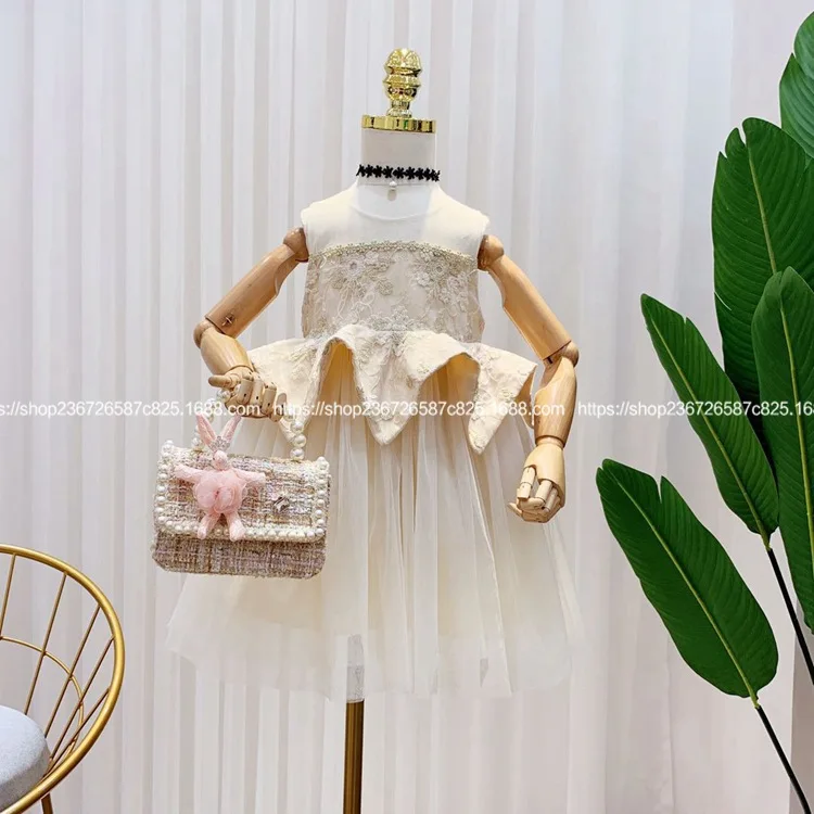

Children's dress princess dress 2019 summer new girls mesh stitching birthday princess dress tide