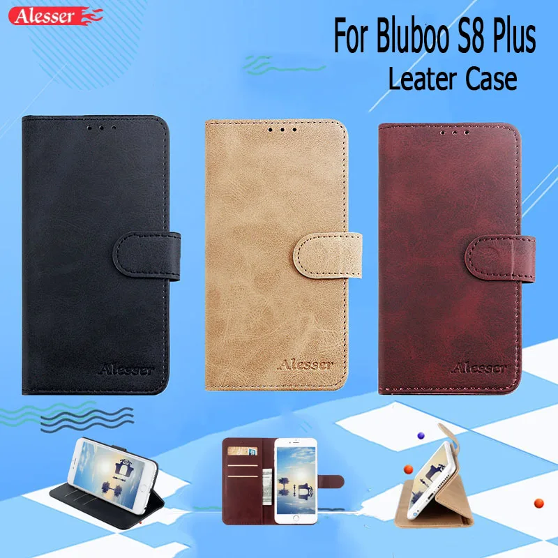 Alesser For BLUBOO S8 Plus Leather Case Flip Cover With sticker Cellphone Protective Case For BLUBOO S8 Plus Phone Accessory