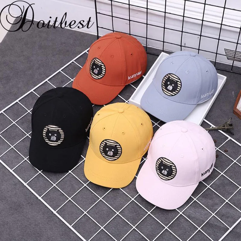 

Doitbest 2 to 5 Years Spring Children Baseball Cap Boys Girls cartoon Kitty Snapback adjustable Baby Kids Hip Hop Hat Sun cap