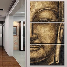 El original de Alta Calidad HD imprimir Pintura Al Óleo 3 Panel de La Pared Art Religión Buda Pintura Al Óleo Sobre Lienzo SIN Marco cuadro de la pared