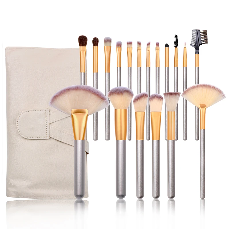 

20119 New 12 Sets of 18 Sets of 24 Rice White Wrap Make Up Brushes Full Set of Make-up Soft Hair Champagne Brushes