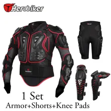Herobiker New Motorbike/Motorcycle Body Protection Armor Jacket+Knee Pads+Off-Road Racing Protector Hip Pads Shorts