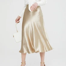 Золотая Серебряная блестящая шелковая атласная юбка Винтаж мини-юбки женские s Высокая талия Сексуальная обёрточная Женская юбка мода женская одежда