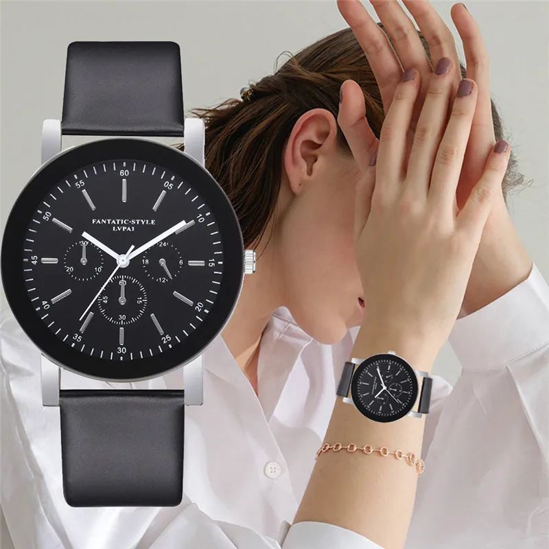 LVAPI новые модные простые женские Часы повседневные кожаные ремешок три глаза циферблат женские часы платье кварцевые наручные часы Reloj Mujer