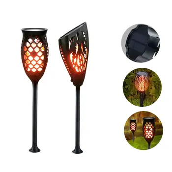 

LED Solar Garden Powered Light Waterproof Flame Lamp Outdoor Torch Fire Lamp for Yard Christmas Holiday Decoration Wall Lights