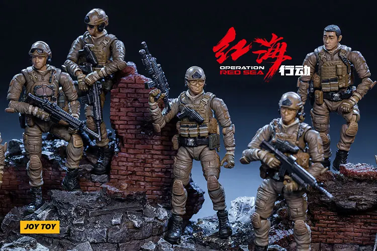 

1/25 JOYTOY action figures army soldiers set model collection edtion finished "Red Sea operation" for boys free shipping