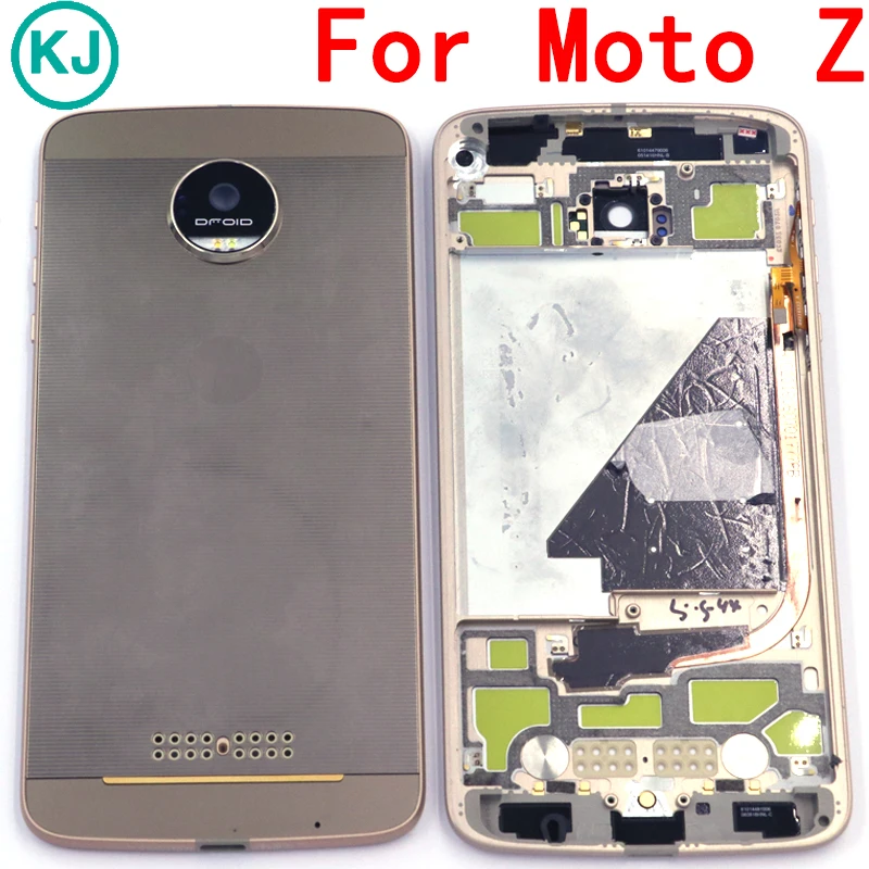 

Rear For Moto Z Battery Back Cover Middle Frame For Motorola Moto Z XT1650 Back Door Battery Mid Housing Case