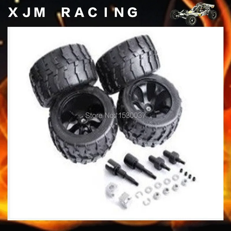 

Front&Rear Big Feet Tire Suite Tires X 4pcs and Adapter for 1/5 Hpi Rovan Km Mcd Gtb Racing Baja 5t 5b 5sc Ss Truck Rc Car Parts