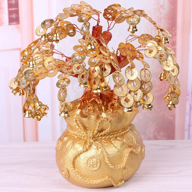

Copper Money Money-raising Medium-sized Feng Shui Pieces Treasure Pots Gifts Interior Decorations Chinese-style Auspicious