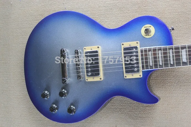 

Free Shipping Factory custom shop 2017 new CUSTOM Kiss SILVER/BLUE burst sunburst Electric Guitar BLUE BURST SPARKLE 1 1