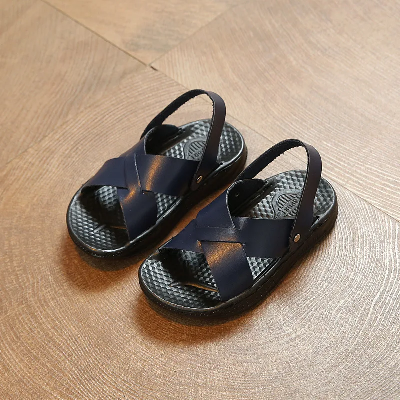 2019 New Breathable Children Sandals Summer Boys Casual PU Leather Sequins Buckle Kids Girls Comfortable Single Sandal Shoes